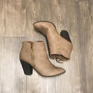 Gray ankle booties